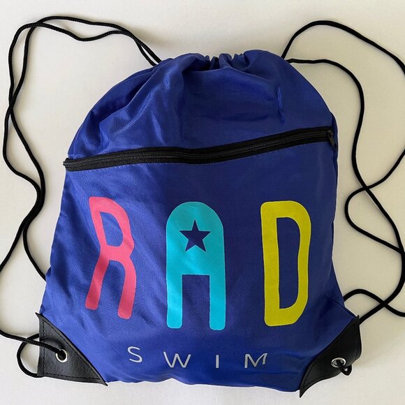 NEW Rad Swim XS Rash Guard, Tankini Top, Baseball Cap + Bag Retro Rainbow Stripe - Picture 5 of 15